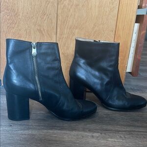 Black Leather Ankle Boots